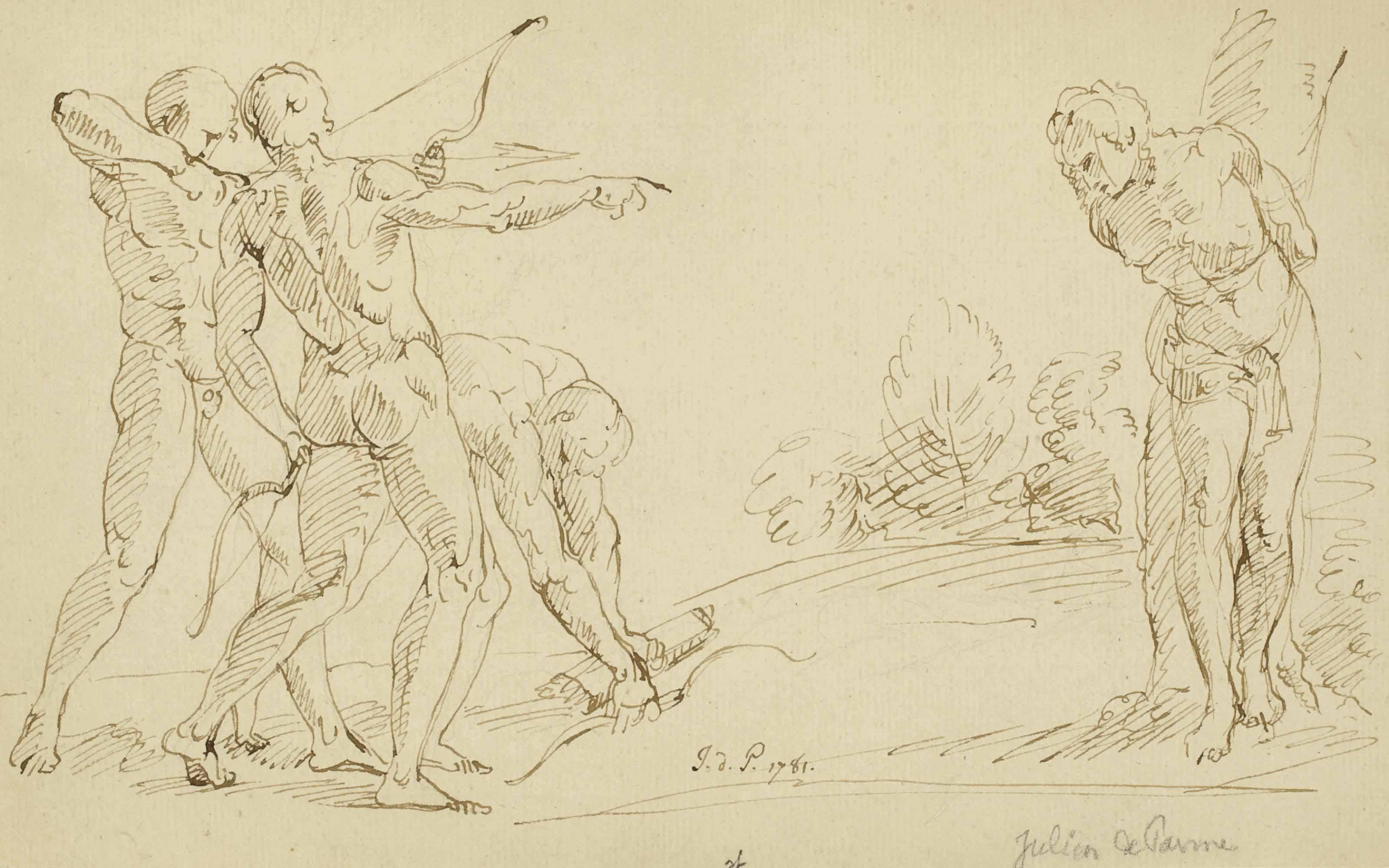 Jean-Antoine Julien - Martyre de saint Sébastien; et Etude de personnages