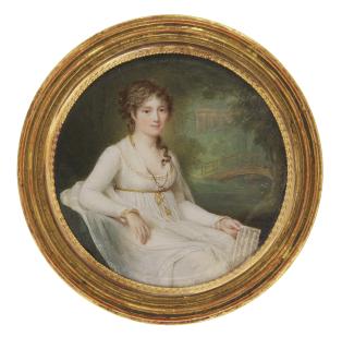 Jean Antoine Laurent - Portrait Of A Lady Holding A Sheet Of Music, Circa 1800