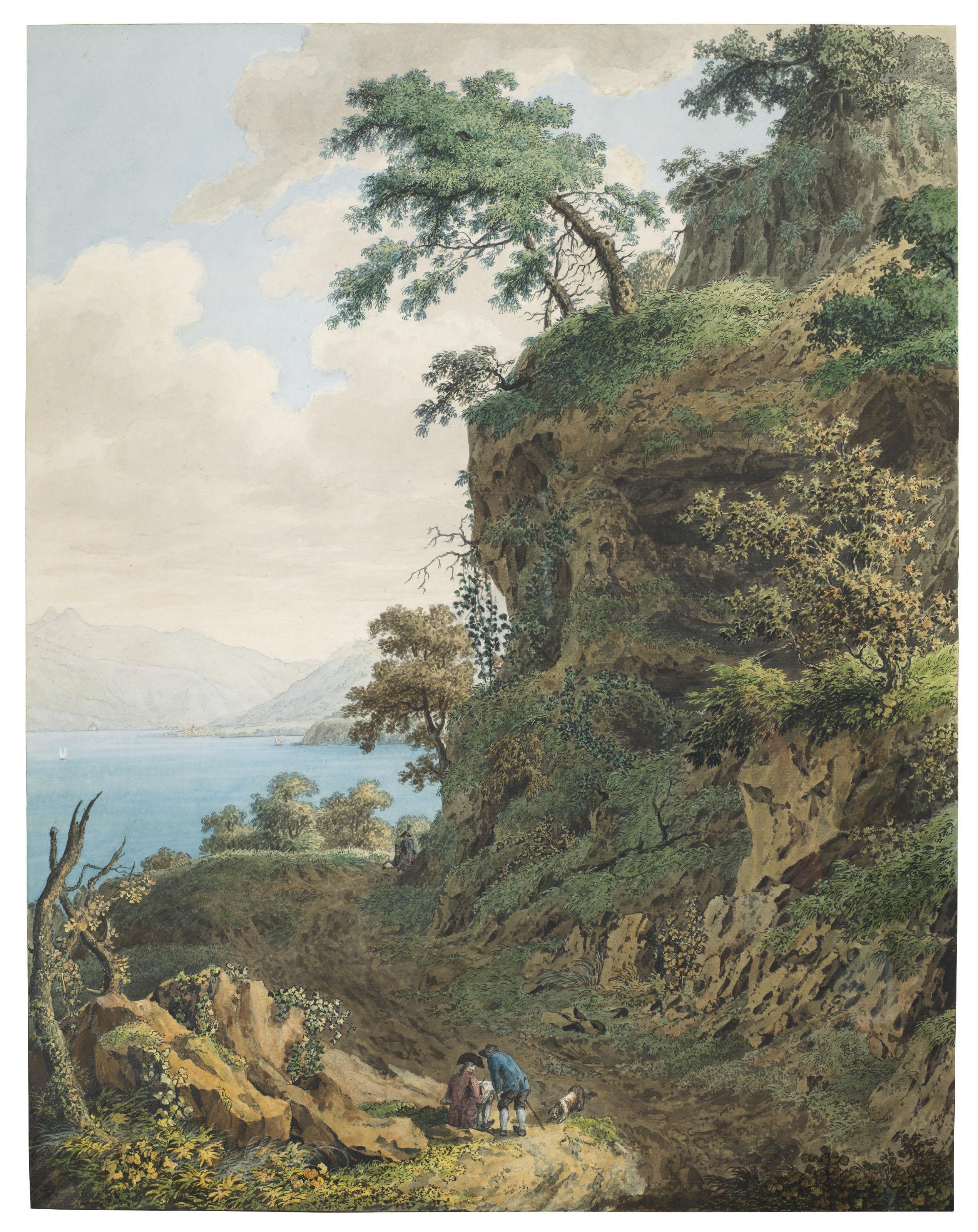 Jean-Antoine Linck - View of Saint Gingolph, Switzerland