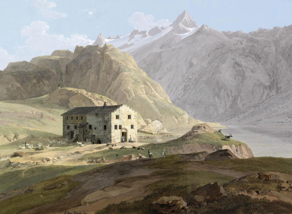 Jean-Antoine Linck - View of the hostel on the Grimsel Pass, Switzerland