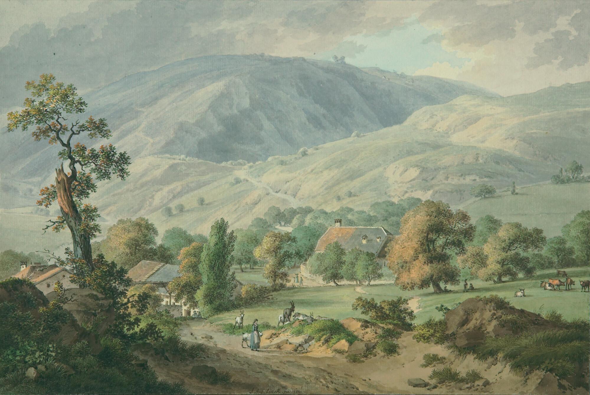 Jean Antoine Linck - „Vue de Mourney du grand et petit Salève“.