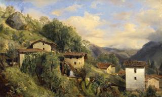 Jean Antoine Theodore Gudin - Dorf in den Savoyer Alpen