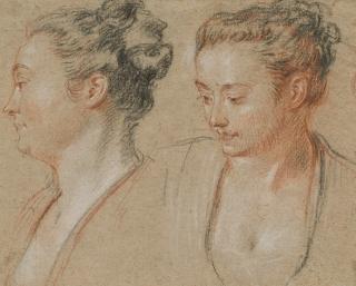 Jean-Antoine Watteau - Deux Têtes De Femmes