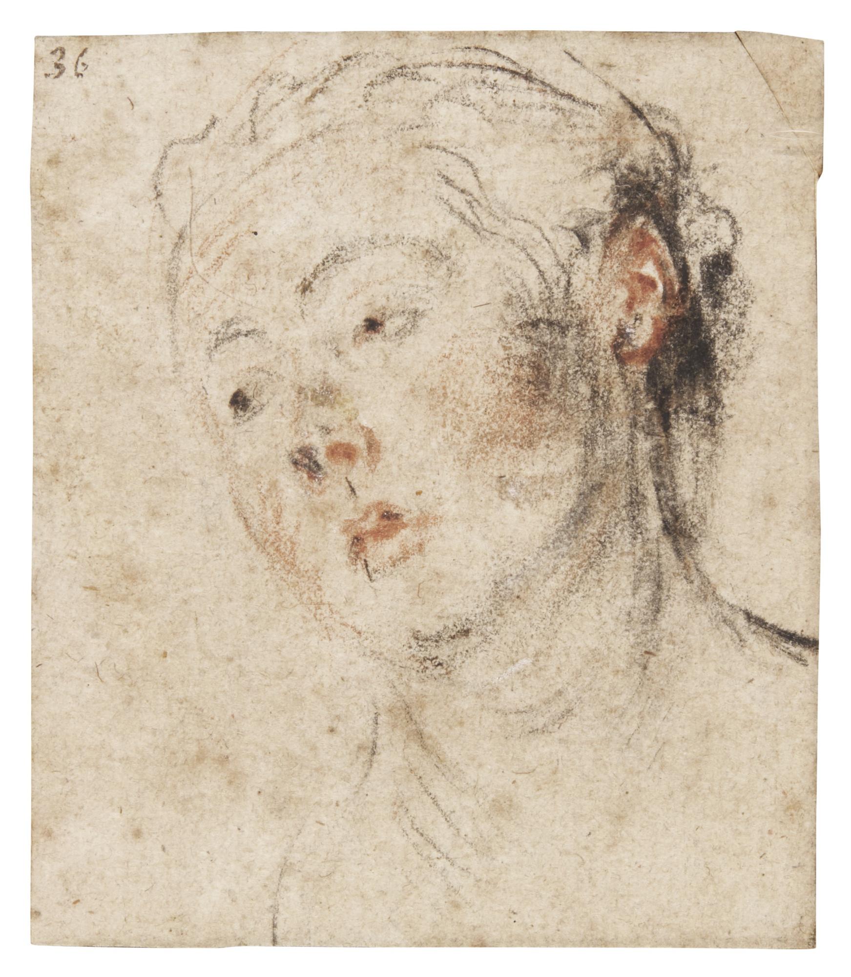 Jean Antoine Watteau - Head Of A Young Woman
