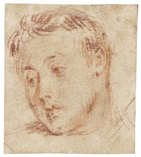 Jean Antoine Watteau - Study Of The Head Of A Young Man