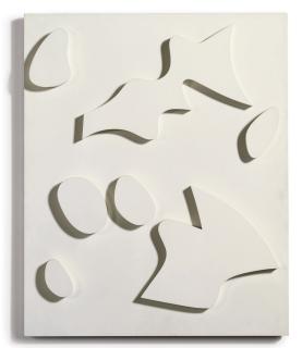 Jean Arp - Konstellation von sieben weissen Formen auf weissem Grund, 1963