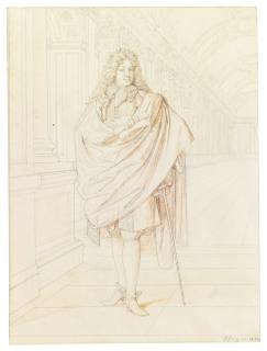 Jean-Auguste-Dominique Ingres - Portrait Of Jean Racine, Full Length, Standing In The Hall Of Mirrors At Versailles