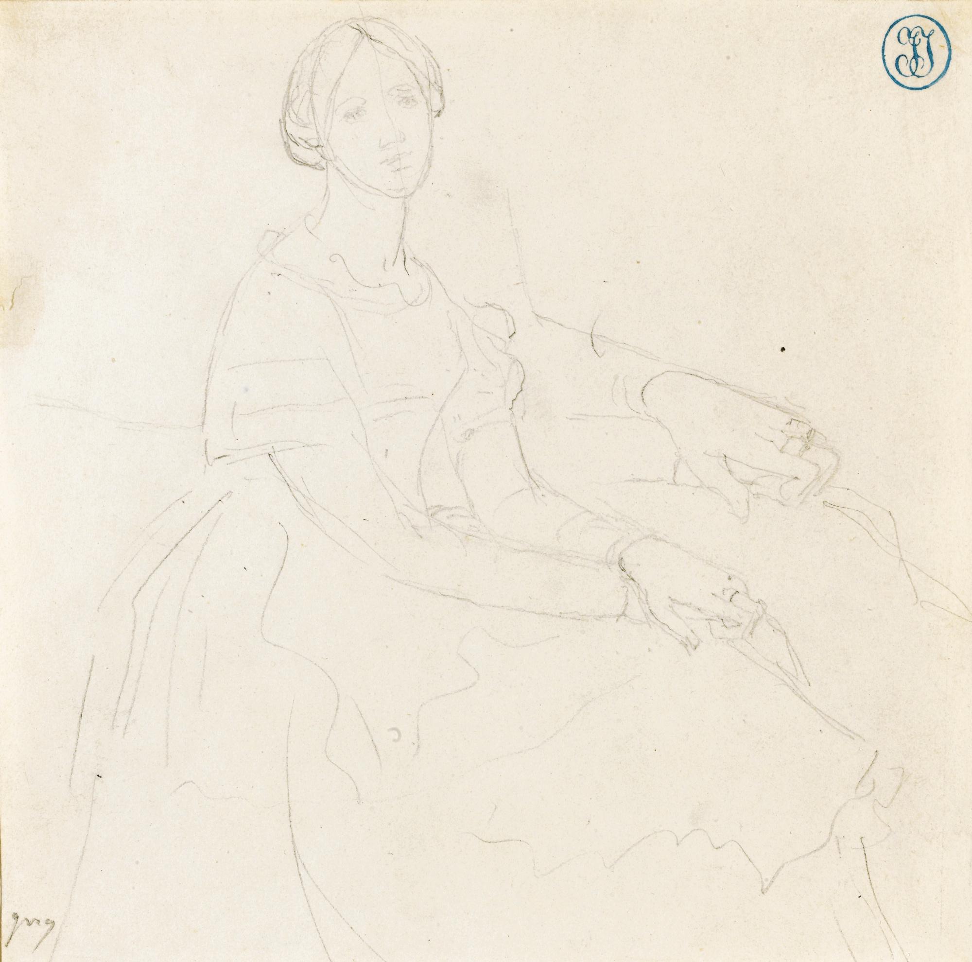 Jean-Auguste-Dominique Ingres - Study For A Portrait Of A Seated Lady