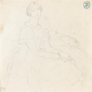 Jean-Auguste-Dominique Ingres - Study For A Portrait Of A Seated Lady