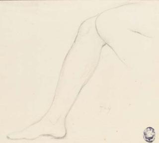 Jean-Auguste-Dominique Ingres - Study of a right leg with part of the left knee