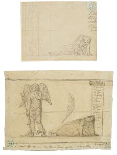 Jean-Auguste-Dominique Ingres - Two designs for a monument for Hippolyte Flandrin