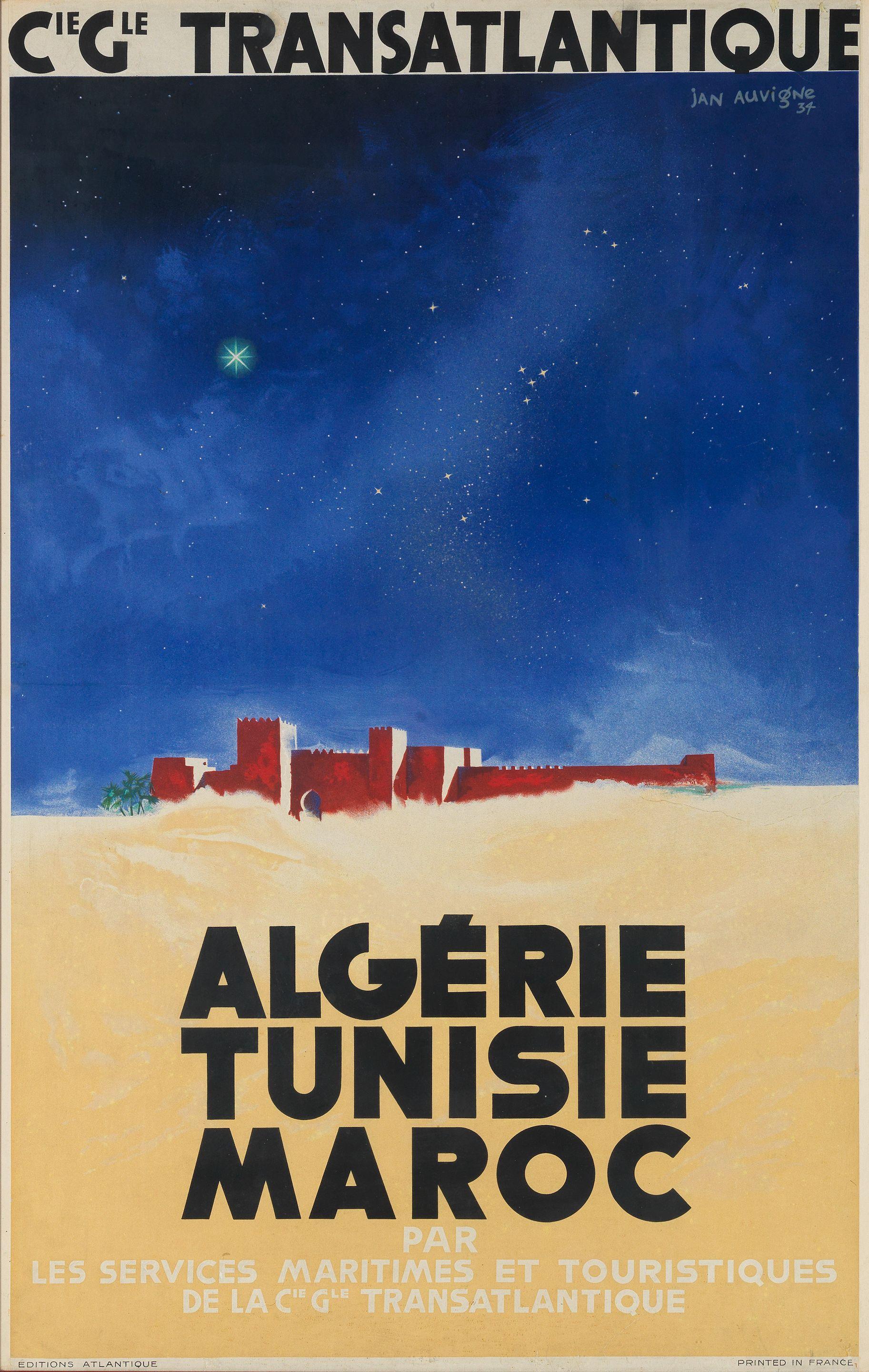 Jean Auvigne - Cie. Gle. Transatlantique. Algerie, Tunisie, Maroc