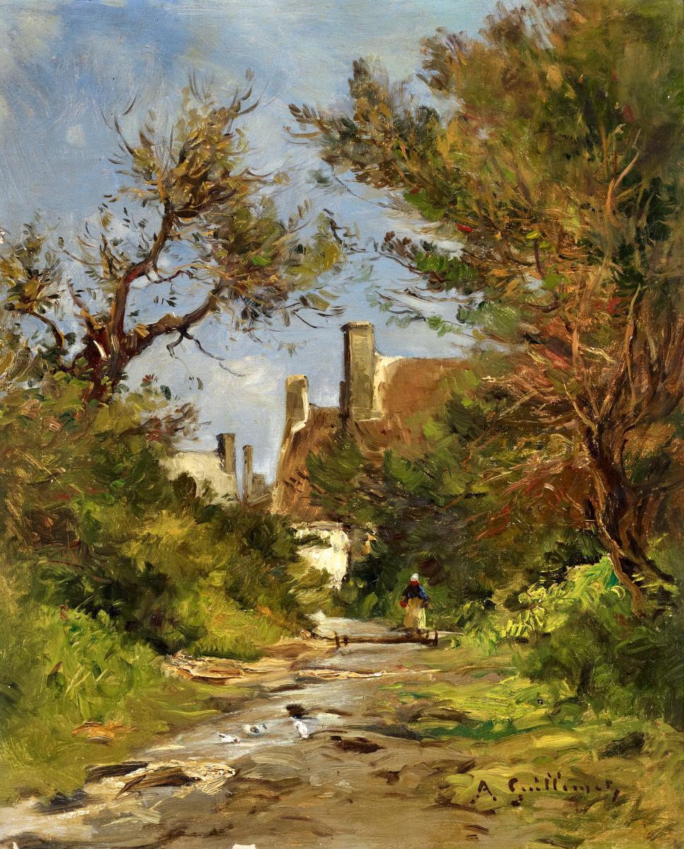 Jean Baptiste Antoine Guillemet - Auf dem Weg am Dorfrand