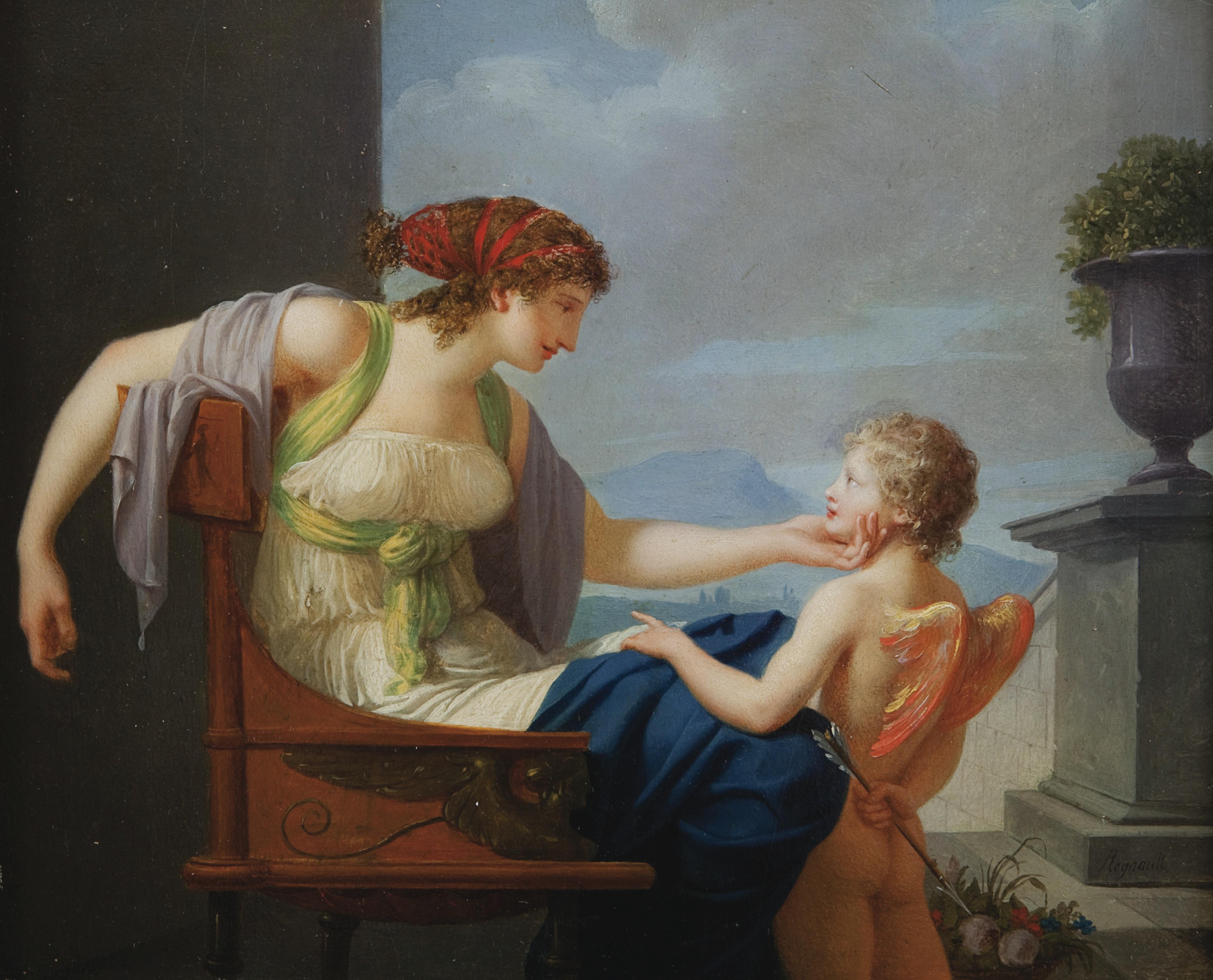 Jean-Baptiste Baron Regnault - Vénus Et Cupidonjean-Baptiste Regnault ; Venus And Cupid ; Signed Lower Right ; Oil On Panel