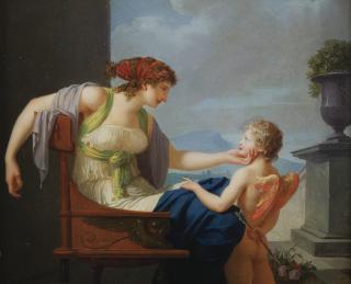 Jean-Baptiste Baron Regnault - Vénus Et Cupidonjean-Baptiste Regnault ; Venus And Cupid ; Signed Lower Right ; Oil On Panel