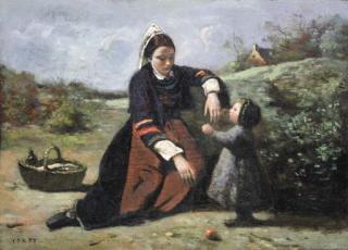 Jean-Baptiste Camille Corot - Bretonne avec sa petite fille