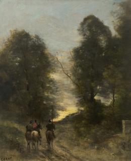 Jean-Baptiste-Camille Corot - Cavaliers gaulois dans un paysage