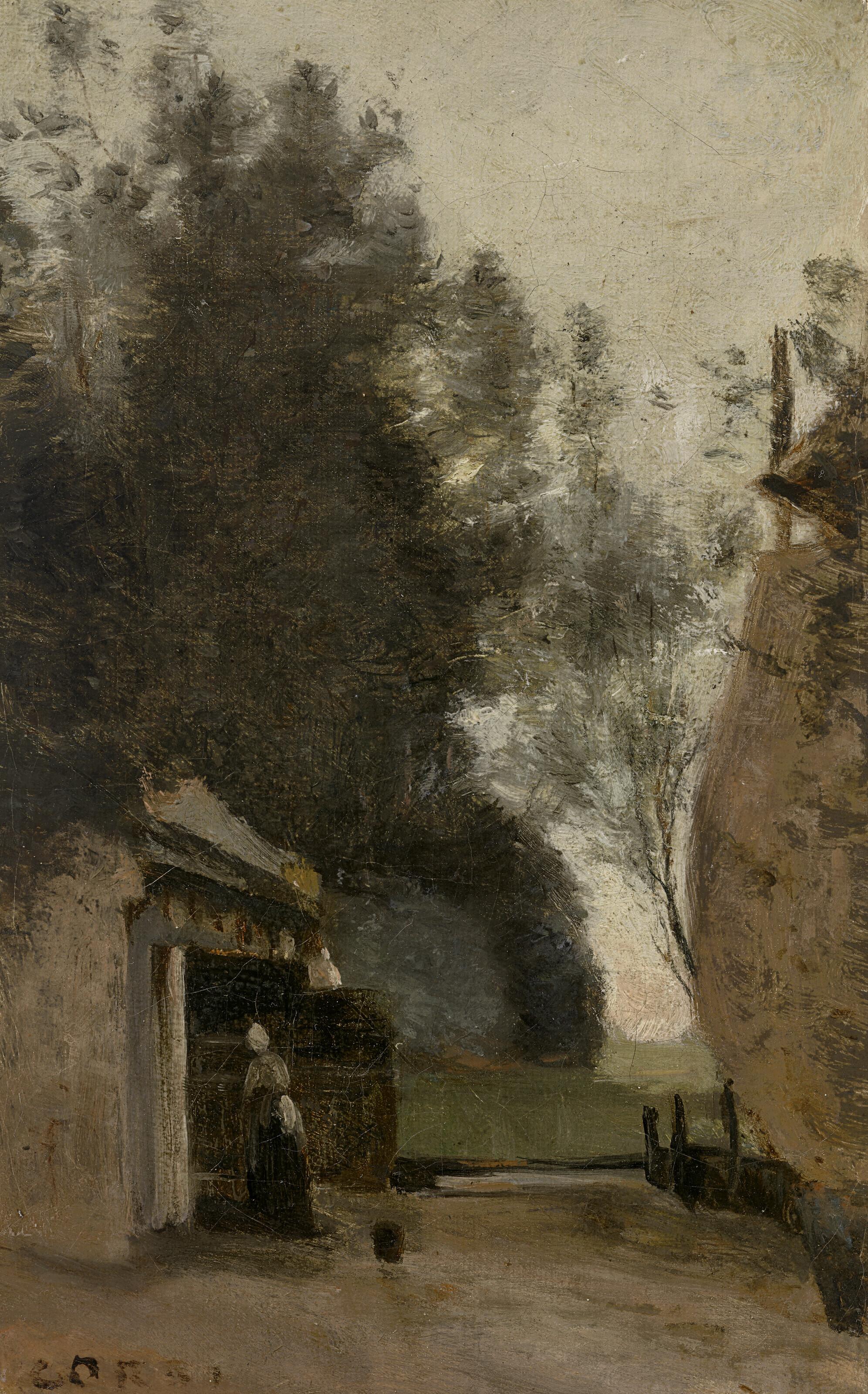 Jean-Baptiste-Camille Corot - Environs d\'Amsterdam, petite ferme des bords de l\'Amstel