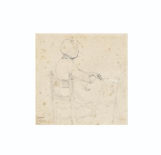 Jean-Baptiste Camille Corot - Femme assise au béret, vue de dos