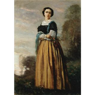 Jean-Baptiste-Camille Corot - French Femme A Pied