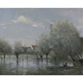 Jean-Baptiste-Camille Corot - French Inondation Dans Une Saulie