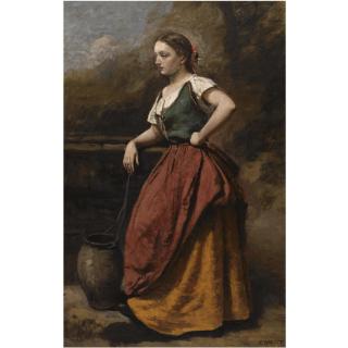 Jean-Baptiste-Camille Corot - French jeune Femme A La Fontaine