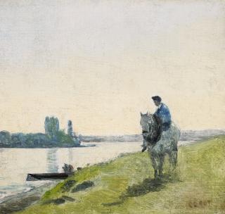 Jean-Baptiste-Camille Corot - Haleur De Bateau Sur Son Cheval
