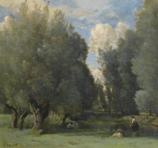 Jean-Baptiste-Camille Corot - La Pêche Sous Les Saules