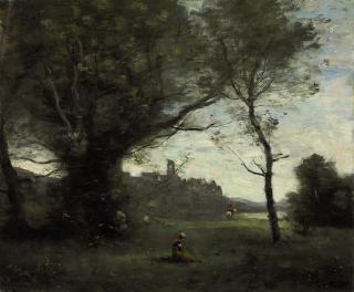 Jean-Baptiste-Camille Corot - Le cavalier s\'éloignant