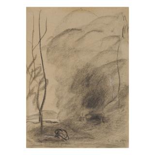 Jean-Baptiste-Camille Corot - Paysage À L\'Homme Accroupi
