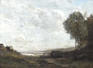 Jean-Baptiste-Camille Corot - Paysage au Bord du Lac