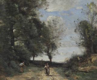 Jean Baptiste Camille Corot - Paysage aux trois personnages