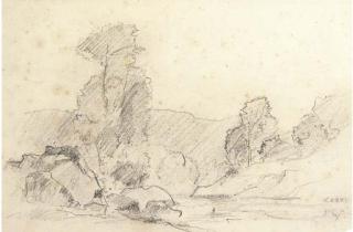 Jean-Baptiste Camille Corot - Paysage rocheux