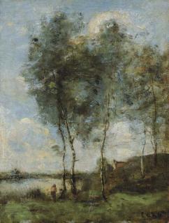 Jean-Baptiste-Camille Corot - Pêcheur au bord de la rivière