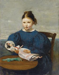 Jean-Baptiste-Camille Corot - Petite Fille À La Poupéejean-Baptiste-Camille Corot ; Little Girl With A Doll ; Oil On Canvas