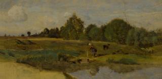 Jean-Baptiste-Camille Corot - Prairies dans la Sarthe