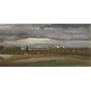 Jean-Baptiste-Camille Corot - Roman Landscape, With A View Of Monte Testaccio