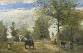 Jean-Baptiste-Camille Corot - Route aux abords d\'une ville, dans la Brie