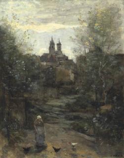 Jean-Baptiste-Camille Corot - Semur, Le Chemin De L\'Église