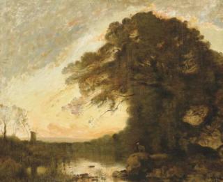 Jean-Baptiste-Camille Corot - Souvenir D\'Italie, Soleil Couchant