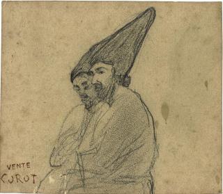 Jean-Baptiste-Camille Corot - Two men wearing Turkish caps