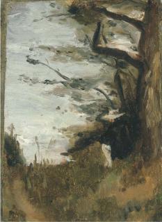 Jean-Baptiste-Camille Corot - Un homme assis sous un arbre