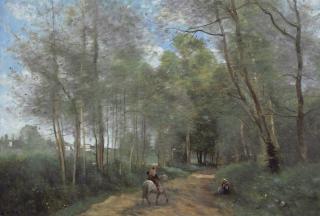 Jean Baptiste Camille Corot - Ville d\'Avray - Le Cavalier à la entrée du bois