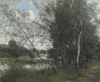 Jean Baptiste Camille Corot - Ville-d\'Avray, l\'étang à l\'arbre penché