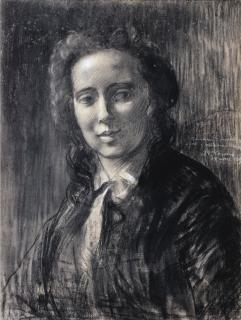 Jean-Baptiste Carpeaux - Portrait De Madame Chesneaujean-Baptiste Carpeaux ; Portrait Of Mrs Chesneau ; Signed Dedicated And Dated 1867 Middle Right ; Charcoal Heightened With White Chalk On Beige Paper