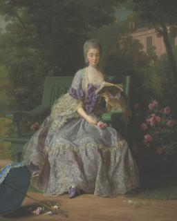 Jean-Baptiste Charpentier The Elder - Portrait of Marie Thérèse Louise of Savoy, Princesse de Lamballe (1749-1792), seated full-length, in a lilac dress
