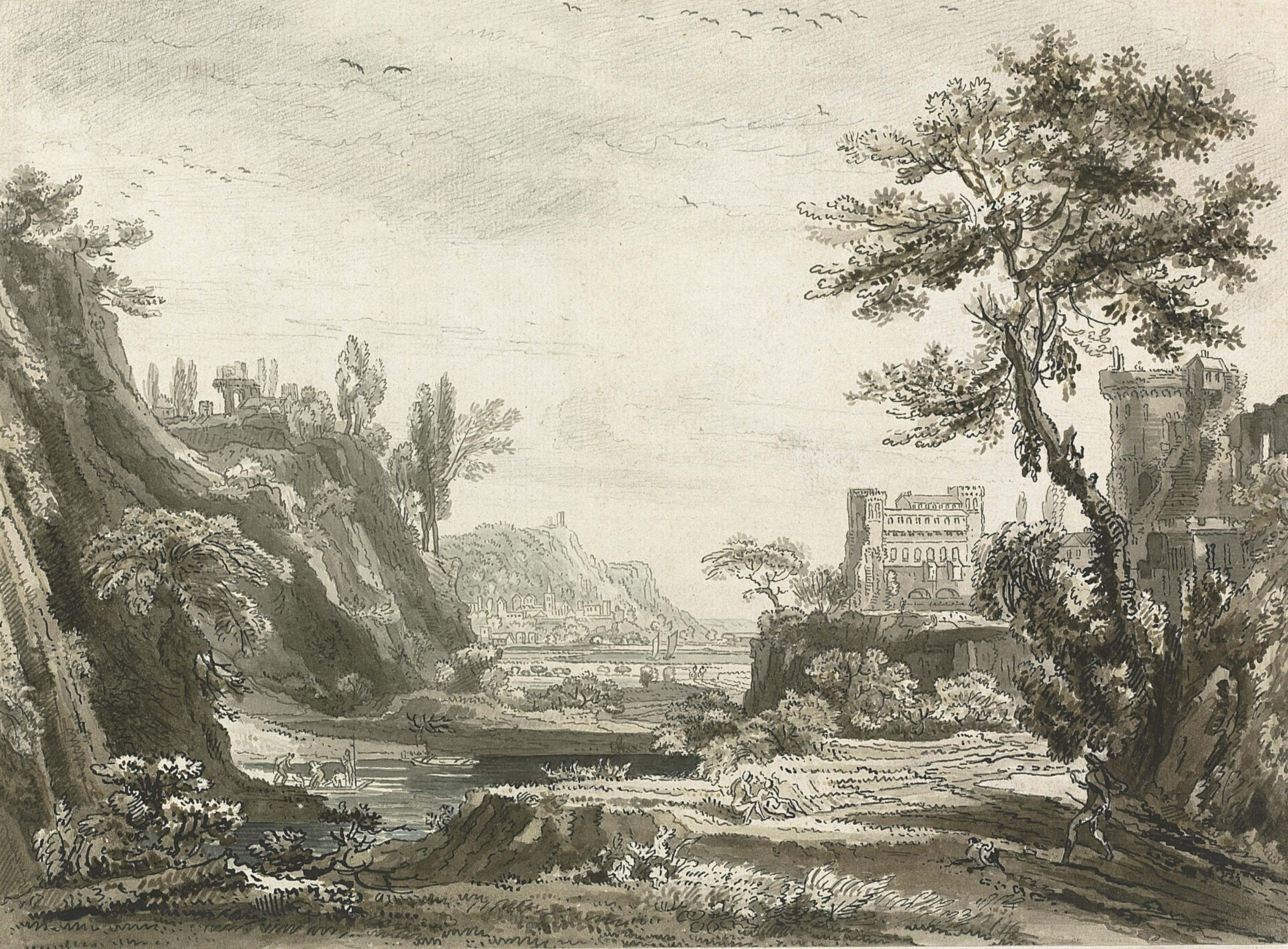 Jean Baptiste Claude Chatelain - A classical landscape