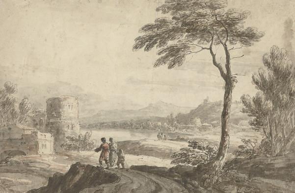 Jean-Baptiste-Claude Chatelain - Travellers In A Landscape