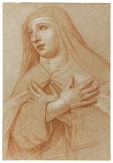 Jean-Baptiste De Champaigne - A Study Of Saint Theresa, Half-Length, Looking To The Left