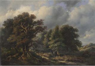 Jean-Baptiste de Jonghe - Deer in a Wooded Landscape